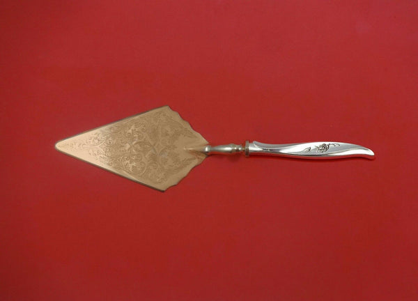 Rose Ballet by International Sterling Pastry Server Fancy Vermeil HH Custom
