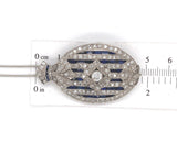Platinum 2 Carat Diamond and Lab-Created Sapphire Deco Pendant Necklace (#J6378)