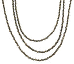 14k White Gold Triple Strand Beaded Pyrite Necklace Jewelry 16.5-18" (#J7235)