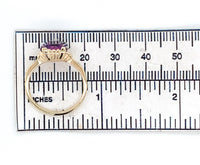10k Yellow Gold Vintage 3.20 Carat Genuine Natural Amethyst Ring (#J6549)