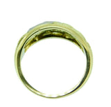 18k Yellow Gold Carved Flower Genuine Natural Diamond Ring Band (#J4690)