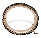 Genuine Natural Bohemian Garnet Bangle Bracelet with Nine Rows Extra Wide #J7251