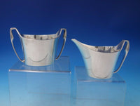 Charlotte by Hans Hansen Danish Sterling Silver Tea Set 4pc with Tray (#5190)