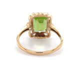 10k Yellow Gold 3.73 Carat Genuine Natural Peridot Ring Size 6.75 (#J6384)