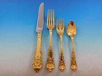 Sir Christopher Gold by Wallace Sterling Silver Flatware Set Vermeil 188 pcs Din