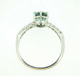 14k White Gold 2.88ct Blue Genuine Natural Zircon and Diamond Ring (#J5004)