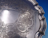 Ellis Barker English Silverplate Serving Tray w/Floral Wreath 3/4" x 12" (#7625)