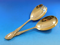 American Beauty Gold by Manchester Sterling Silver Flatware Set Service 66 pcs