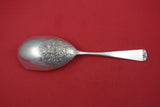 Pattern Unknown By Gorham Sterling Berry Spoon hand chased deep cut flowers 9"