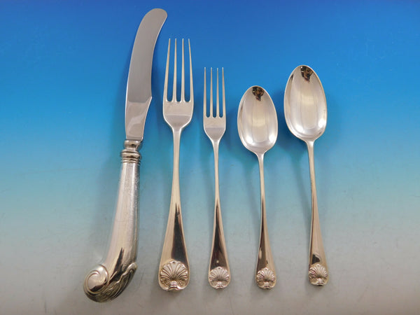 Williamsburg Shell by Stieff Sterling Silver Flatware Set 8 Dinner Service 44 pc