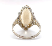 10k Gold Filigree Ring with Marquise 4.51 Carat Genuine Natural Citrine (#J6410)