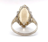 10k Gold Filigree Ring with Marquise 4.51 Carat Genuine Natural Citrine (#J6410)