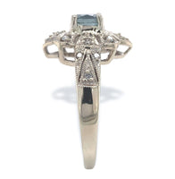 14k White Gold .67ct Genuine Natural Montana Sapphire Ring Unheated (#J7175)
