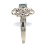 14k White Gold .67ct Genuine Natural Montana Sapphire Ring Unheated (#J7175)