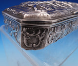 Joseph Yager German Sterling Silver Box Stag Hunt w/Hanau Pseudo Hallmarks #8081