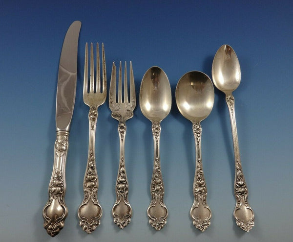 Violet by Wallace Sterling Silver Flatware Set For 8 Service 52 Pieces No Monos