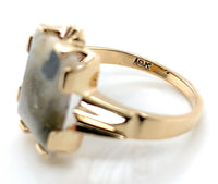 10k Gold Ring with 3.01ct Genuine Natural Gold Vein Quartz Size 6.5 (#J7210)