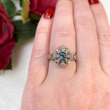 14k White Gold .67ct Genuine Natural Montana Sapphire Ring Unheated (#J7175)