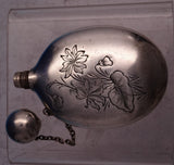 Shiebler Sterling Silver Lady's Drinking Flask Bright-Cut Flowers #8338 (#8725)