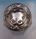 Sterling Silver and Glass Dresser Jar with Swags Gold Washed Interior (#9299)