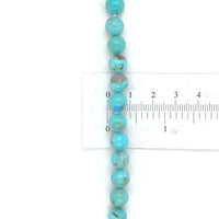 8mm Kingman Genuine Natural Turquoise Bead Strand Necklace 26 1/2" (#J6762)