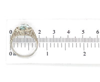 14k White Gold Filigree Ring with 1.69ct Genuine Natural Aquamarine (#J7206)