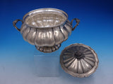 Peruvian 800 Silver Fluted Covered Casserole Dish with Cabbage Finial (#4220)