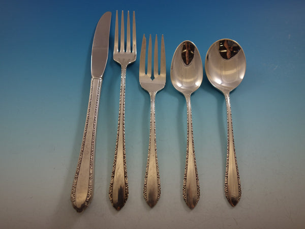 Wild Flower by Royal Crest Sterling Silver Flatware Set 12 Service 60 Pcs Grille
