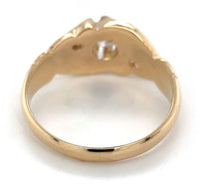 14k Gold Victorian Fancy Belcher .50ct Genuine Natural Diamond Men's Ring #J6536