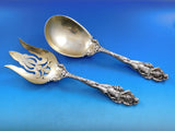Love Disarmed by Reed & Barton Sterling Salad Serving Set Pierced GW OLD 11"