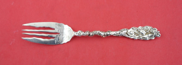 Hizen by Gorham Sterling Silver Fish Fork HH AS w/ acid etched flowers 6 5/8"