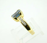 14k Yellow Gold 2.17ct Emerald Cut Genuine Natural Tanzanite Ring (#J1840)