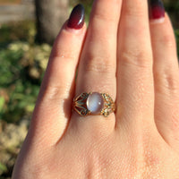 10k Yellow Gold 1.67 Carat Genuine Natural Moonstone Ring Size 7 (#J6354)