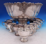 Grande Baroque by Wallace Silverplate Punch Bowl Set 13pc (#8482) Fabulous!
