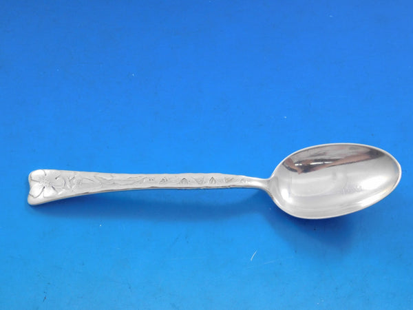 Lap Over Edge Acid Etched by Tiffany Sterling Silver Teaspoon Flax Flower 6"