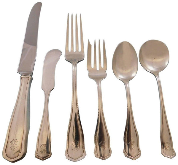 Dolores by Shreve Sterling Silver Flatware Service Dinner Set 37 pcs S monogram