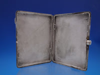 Russian 875 Silver Card Case Engraved Flower & Ribbon Odessa 1908-1926  (#6928)