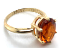 14k Yellow Gold 4 Carat Vibrant Orange Genuine Natural Citrine Ring (#J6797)