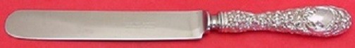 Rose By Stieff Sterling Silver Regular Knife Blunt w/ Cartouche 8 7/8"