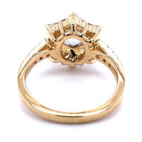 18k Gold 1.04ct Specialty Hexagon Yellow Genuine Sapphire Diamond Ring (#J5190)