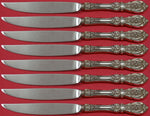 Francis I Reed Barton Sterling Steak Knife Set 8pc Custom Not Serrated Sharp