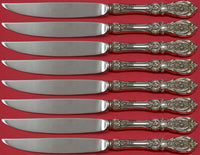 Francis I Reed Barton Sterling Steak Knife Set 8pc Custom Not Serrated Sharp