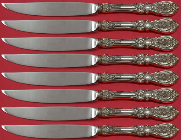 Francis I Reed Barton Sterling Steak Knife Set 8pc Custom Not Serrated Sharp