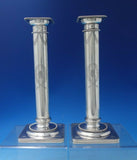 Beaded by Bigelow Kennard Sterling Silver Candlestick Pair #10 BC w/Wreath #6362