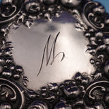 La Pierre Sterling Silver Glass Dresser Jar GW Interior w/ "M" Mono #464 (#9159)
