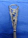 Silvered Bronze Tussie Mussie Posey Posy Holder w/ Grape Leaf and Vine (#J1285)