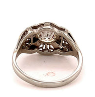 18k White Gold Filigree Art Deco .60ct Genuine Natural Diamond Ring (#J4895)