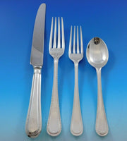 Bead Round by Carrs Sterling Silver Flatware Set Dinner Service 40 pcs England