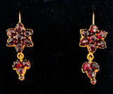 Genuine Natural Bohemian Garnet Drop Dangle Earrings w/ New 14k Wires (#J6488)