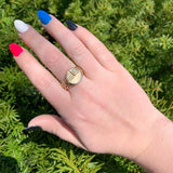 14k Gold Men's Vintage Signet Ring with Genuine Natural Diamond Accent (#J6638)